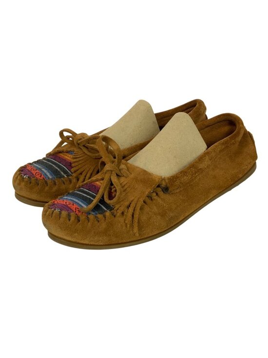 Minnetonka Shoes - Minnetonka Womens Driving Moccasin Suede Size 9 Brown With Multicolor Accents